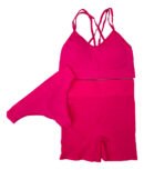 Conjunto Sports 3 Piezas Top + Colaless + Short Con Frunce