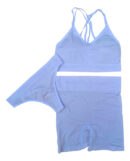 Conjunto Sports 3 Piezas Top + Colaless + Short Con Frunce