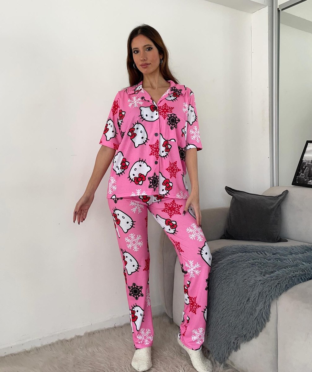 Pijama Mujer Premium Animados Camisa Super Amplios - Image 56