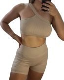 Conjunto 2 Piezas Top + Calza Push Up Premium Levanta Cola
