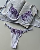 Conjunto Microtul Bordado Sexy Arco Tanga