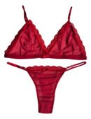 Conjunto Lenceria Bralette Microtul Tull Corpiño Tanga