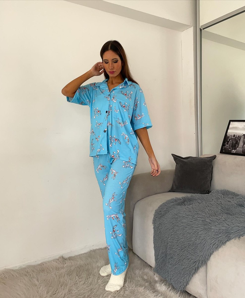 Pijama Mujer Premium Animados Camisa Super Amplios - Image 32