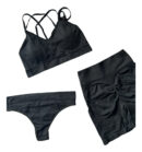 Conjunto Sports 3 Piezas Top + Colaless + Short Con Frunce