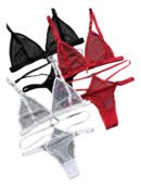 Conjunto Lencería Cola Less Microtul Corazones Doble Tira