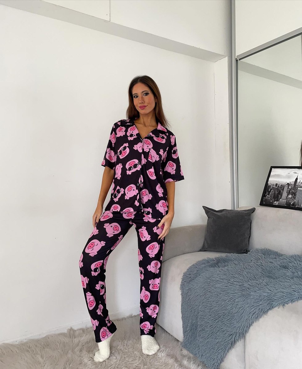 Pijama Mujer Premium Animados Camisa Super Amplios - Image 4