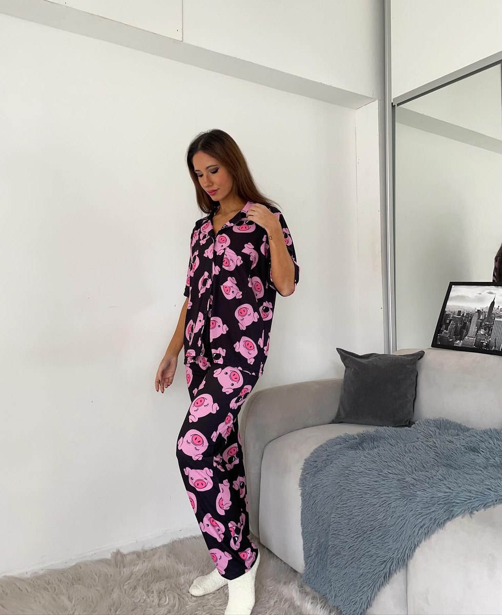 Pijama Mujer Premium Animados Camisa Super Amplios - Image 3