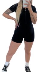 Catsuit Deportivo Con Cierre Frontal Tendencia