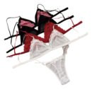 Conjunto Lenceria Bralette Microtul Tull Corpiño Tanga