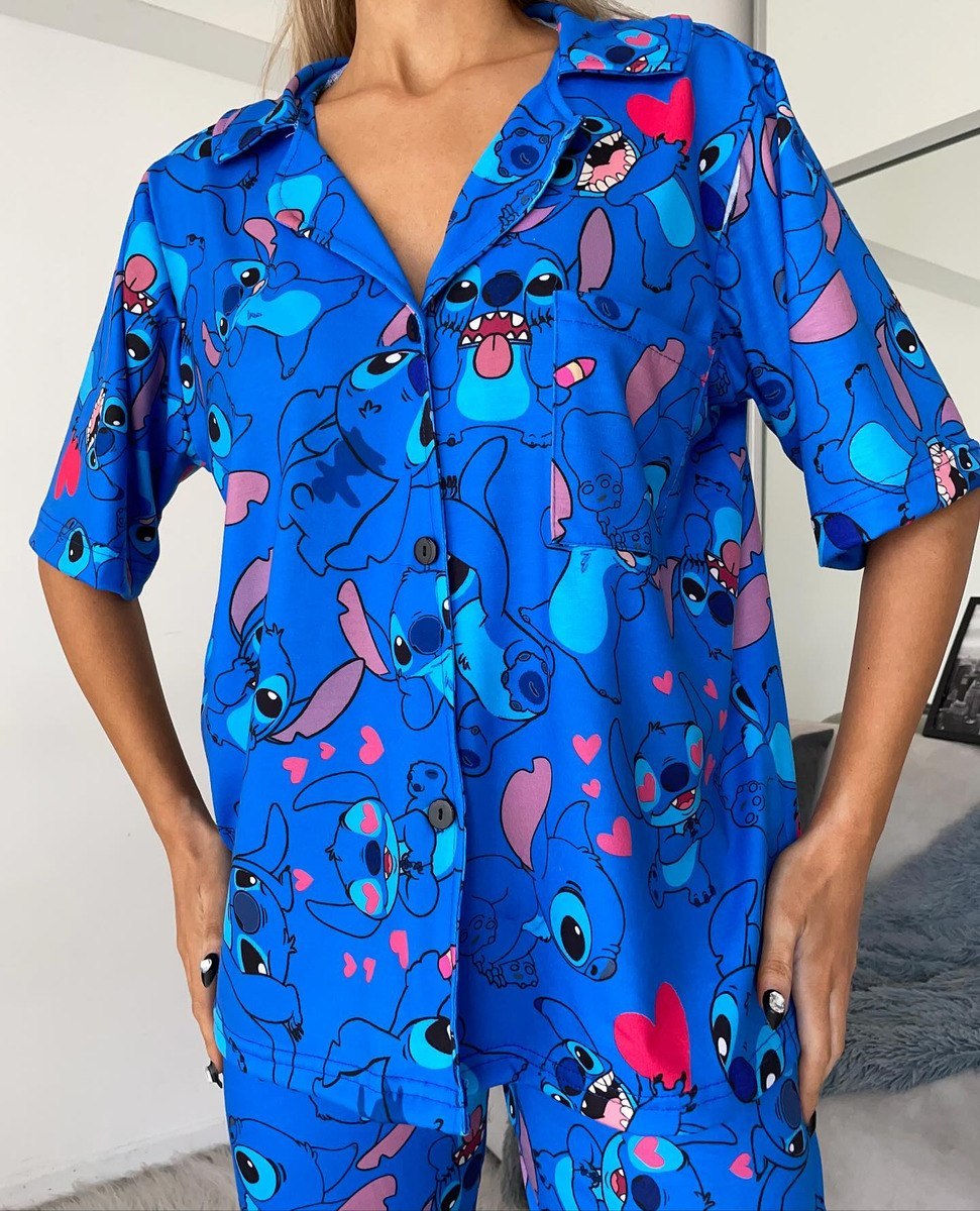 Pijama Mujer Premium Animados Camisa Super Amplios - Image 46