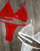 Conjunto Lenceria Bralette Microtul Tull Corpiño Tanga