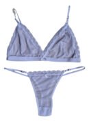 Conjunto Lenceria Bralette Microtul Tull Corpiño Tanga