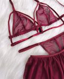 Conjunto 3 Piezas Sexy Lenceria Intima Tull Dobles Tiras
