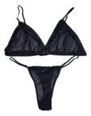 Conjunto Lenceria Bralette Microtul Tull Corpiño Tanga