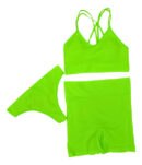 Conjunto Sports 3 Piezas Top + Colaless + Short Con Frunce