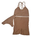 Conjunto Sports 3 Piezas Top + Colaless + Short Con Frunce