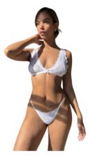 Conjunto Luanda Encaje 2 Piezas Tanga Mujer Sexy Lenceria