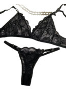 Conjunto Bralette De Encaje Con Cola Less Regulable