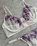 Conjunto Microtul Bordado Sexy Arco Tanga
