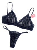 Conjunto Bralette De Encaje Con Cola Less Regulable