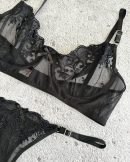 Conjunto Microtul Bordado Sexy Arco Tanga