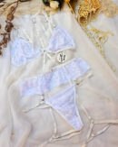 Conjunto 3 Piezas Sexy Lenceria Intima Arnes Encaje