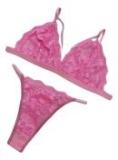 Conjunto Encaje 2 Piezas Tanga Mujer Sexy Lenceria