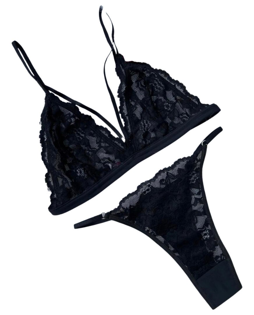 Conjunto Encaje 2 Piezas Tanga Mujer Sexy Lenceria
