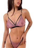 Conjunto Encaje 2 Piezas Tanga Mujer Sexy Lenceria