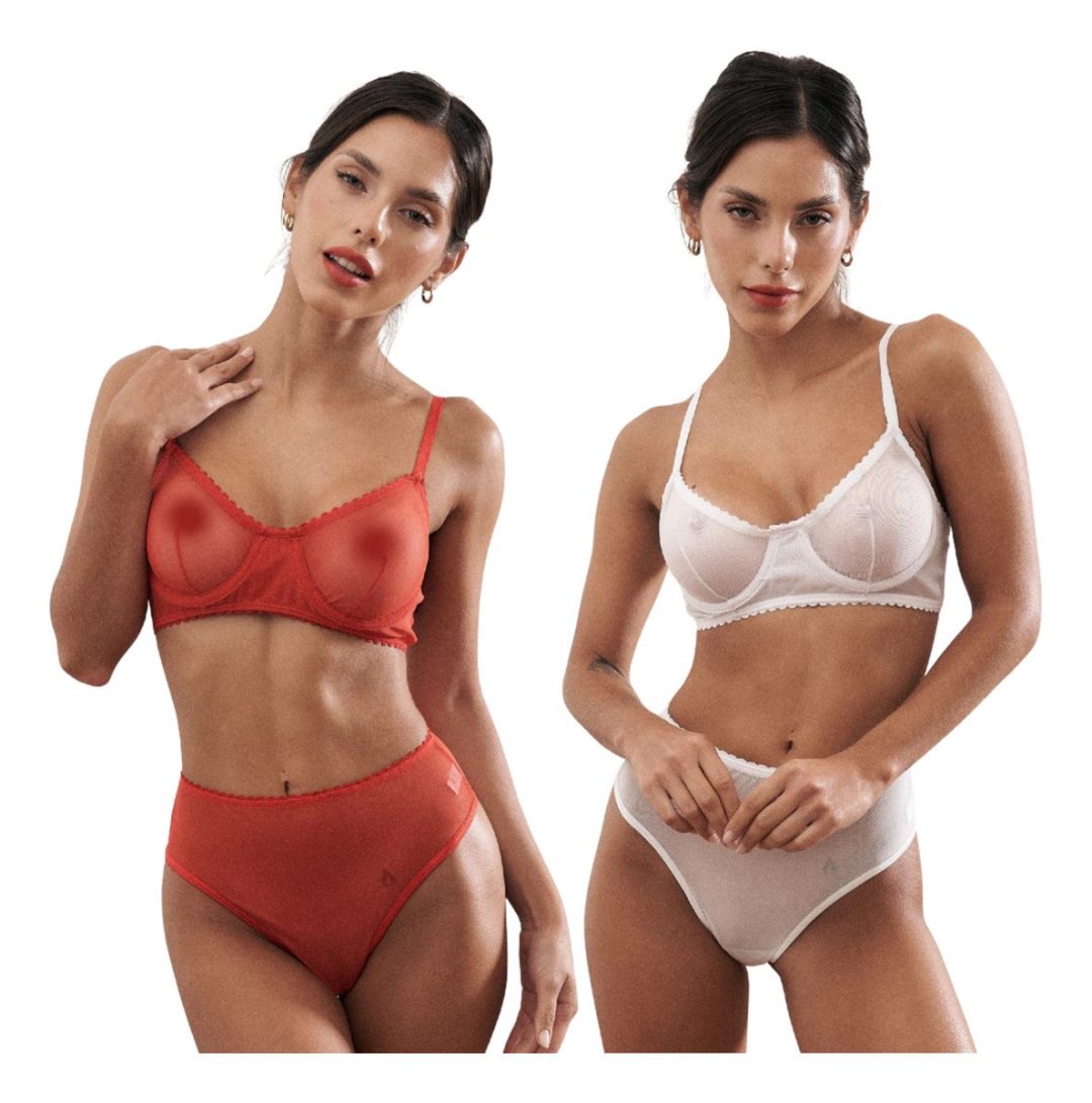 Conjunto Retro Lencería Sexy Arco Translucido Transparente - Image 13
