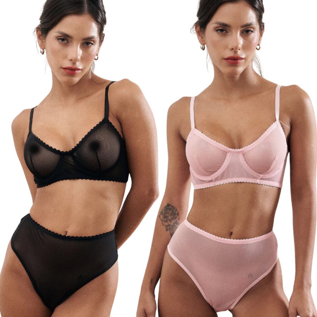 Conjunto Retro Lencería Sexy Arco Translucido Transparente - Image 14