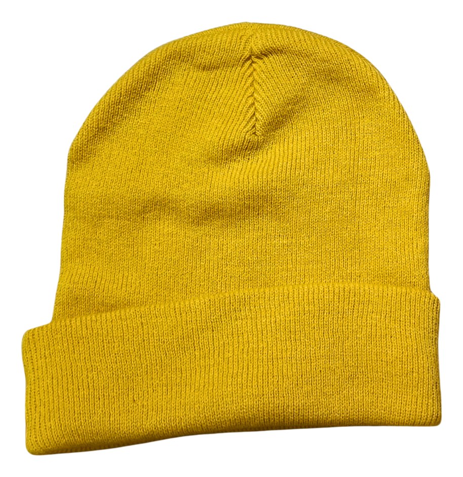 Gorros Beanie Premium De Adulto Unisex Tejido Color Mostaza Talle Unico