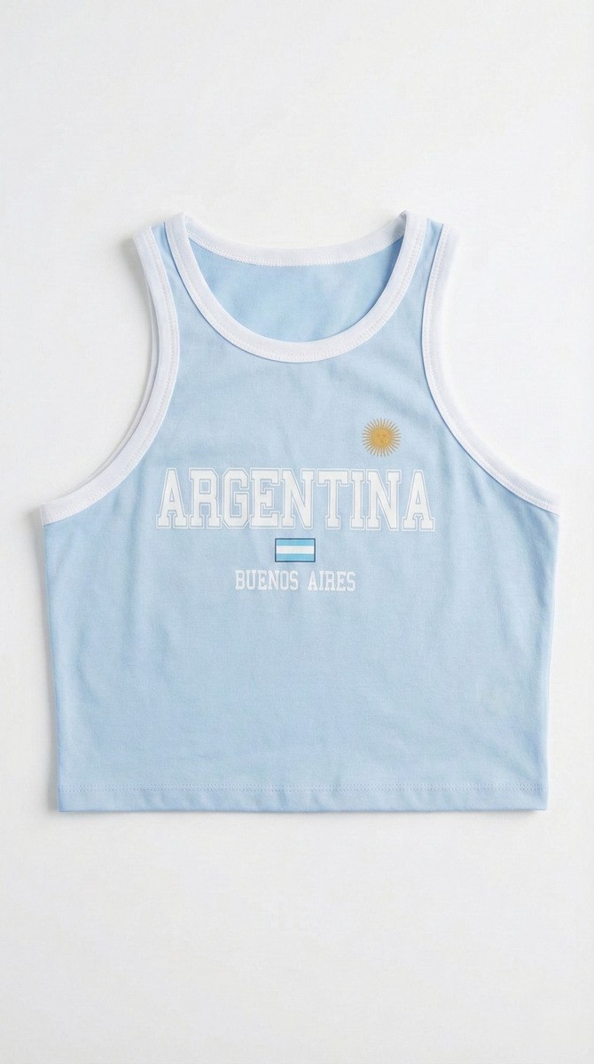 Musculosa Baby Tee Argentina Crop Top Verano Mujer Tendencia - Image 7